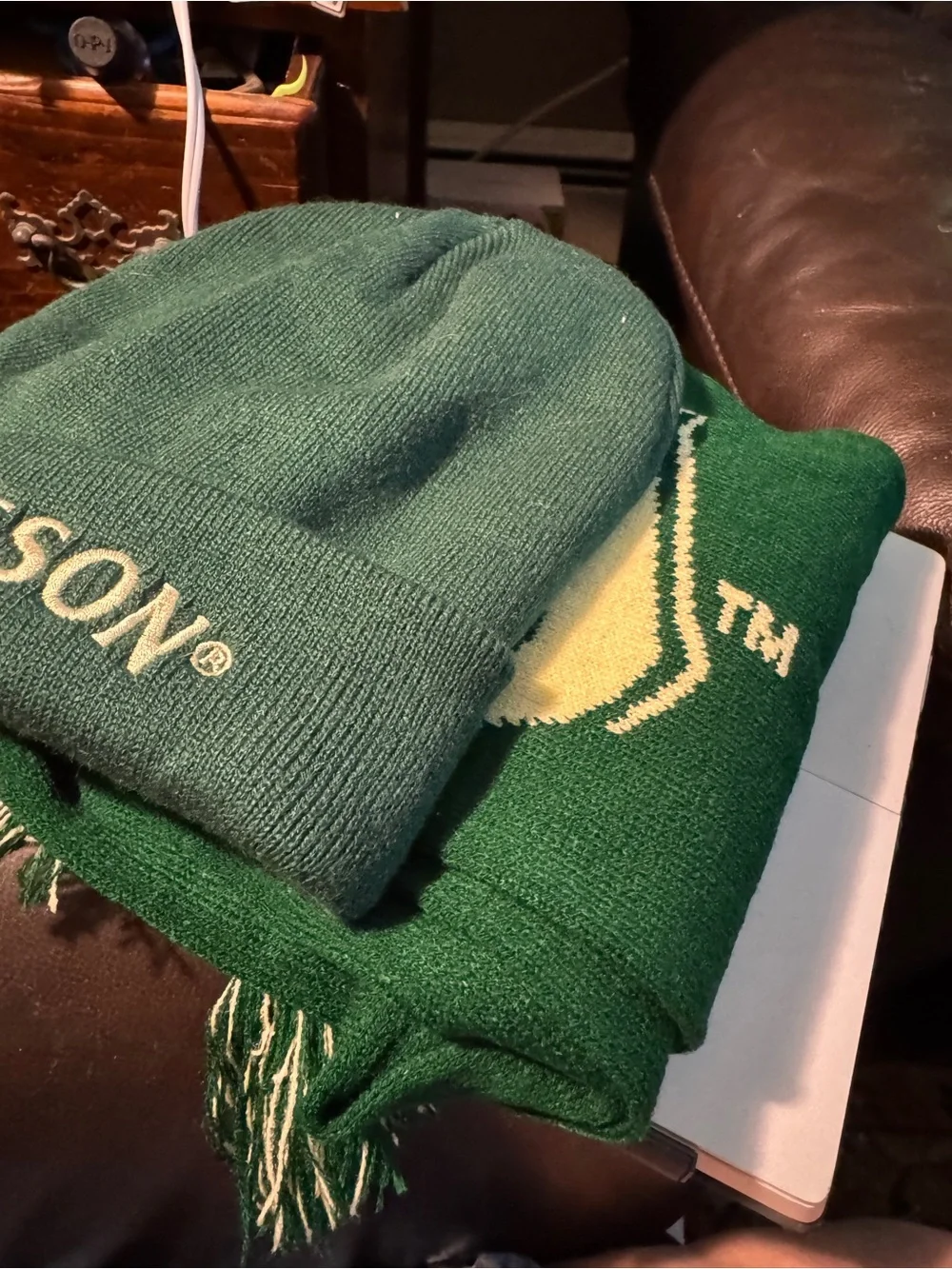Jameson Green Knit Beanie and Scarf